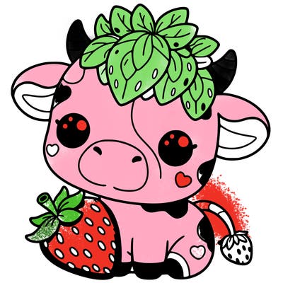 cute strawberry cow