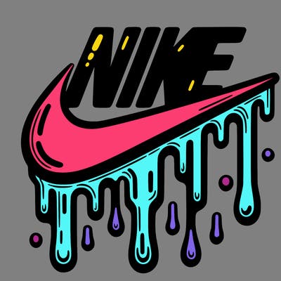 dripping nike logo
