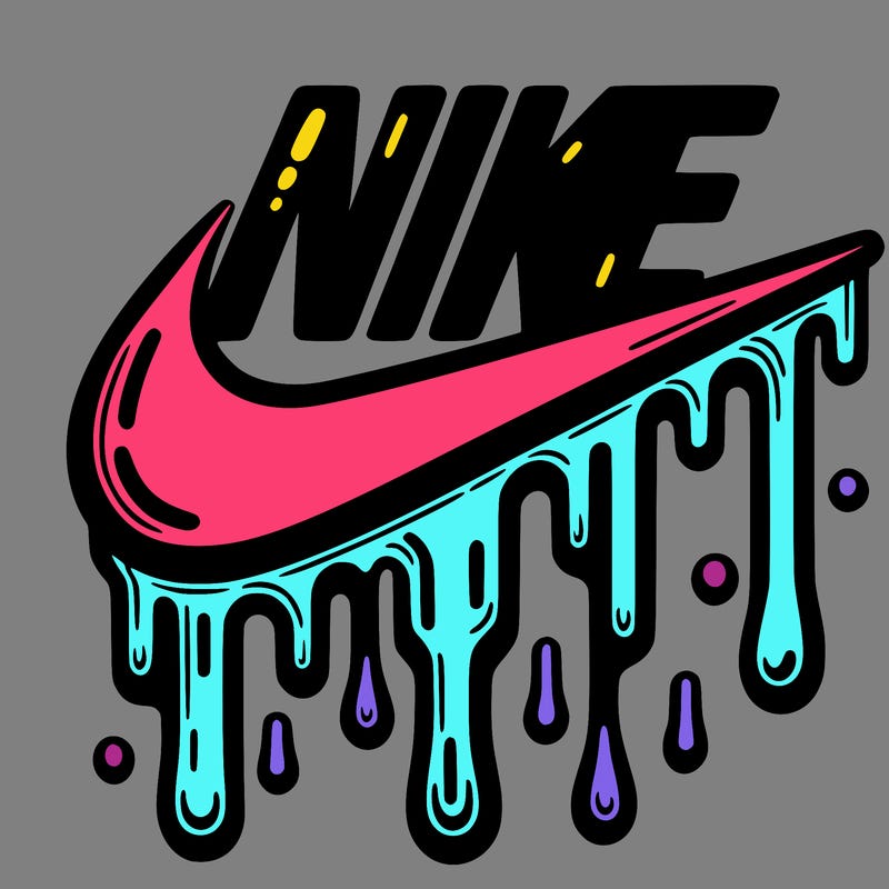 dripping nike logo