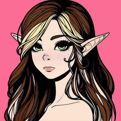 elf girl realistic dark fantasy