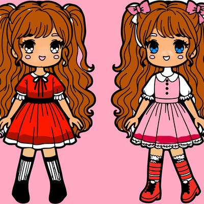 two twins different styles girls