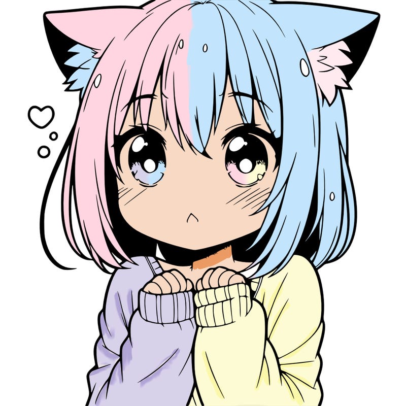 shy anime catgirl