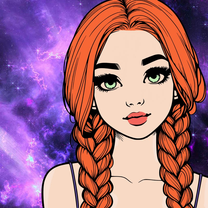 realistic girl with braids