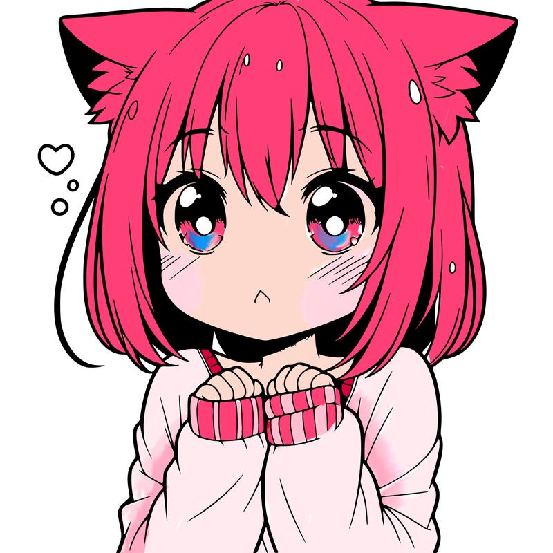 shy anime catgirl