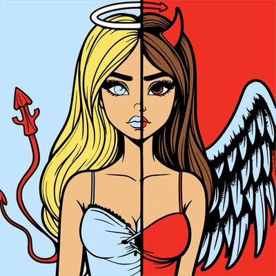 devil vs angel realistic girl