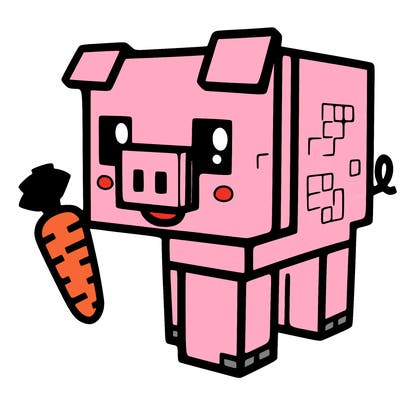 minecraft pig with carrot