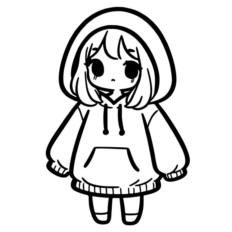 girl in a over sizes hoodie