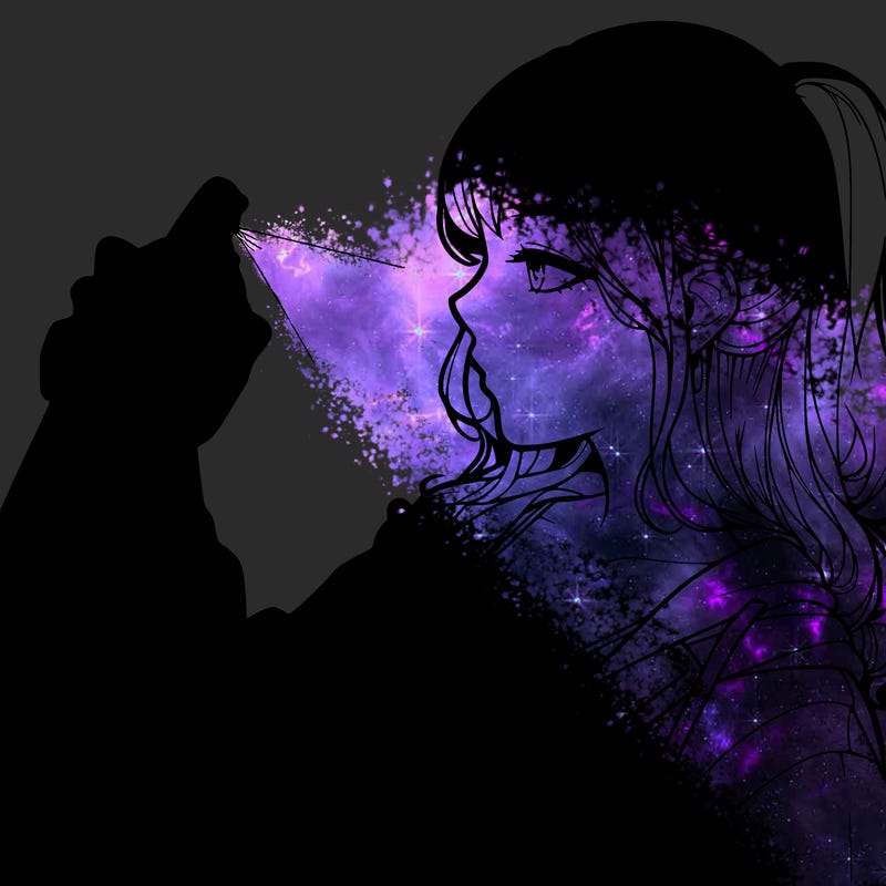 a realistic girl spray, painting