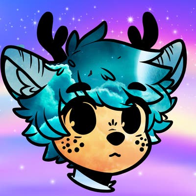 a humanoid deer with soft fluffy ears