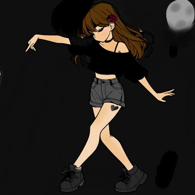 realistic girl danceing