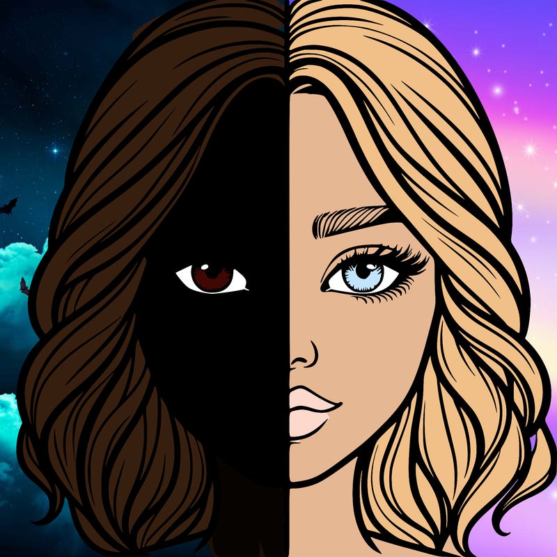 realistic girl split half