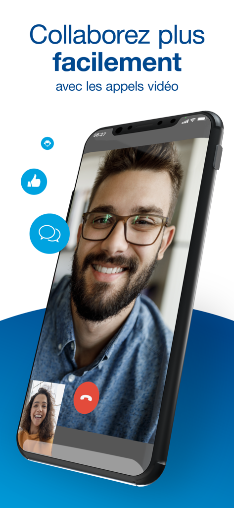 A smartphone screen showing a professional video call using the LOL Cloud Phone app.