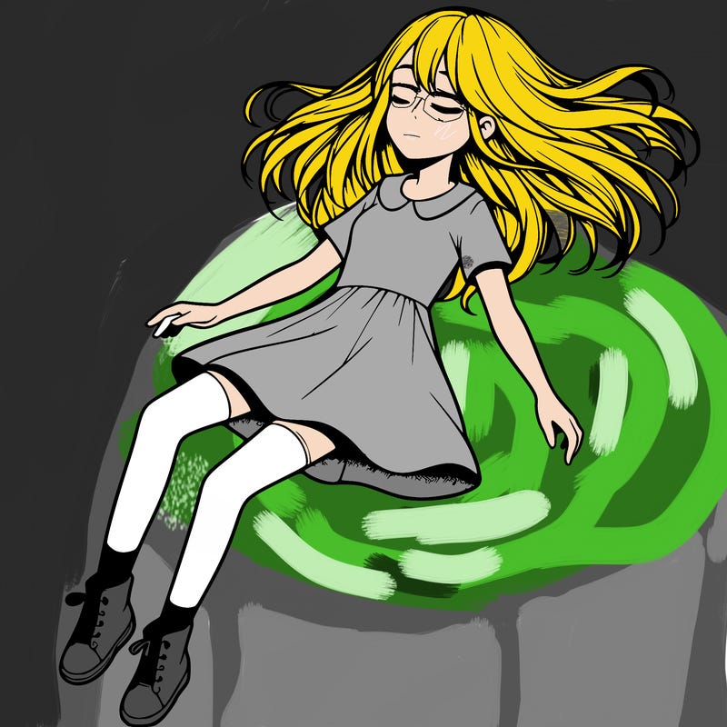 realistic girl floating