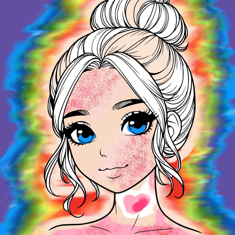 realistic pretty girl with hair in bun