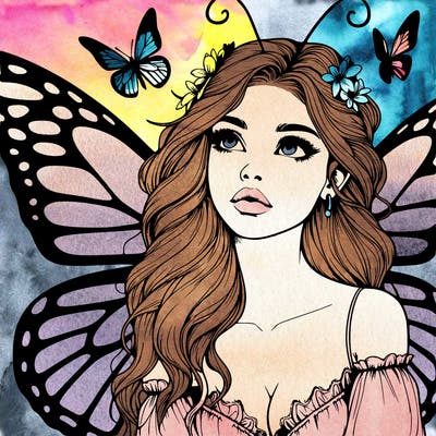 butterfly fairy realistic girl