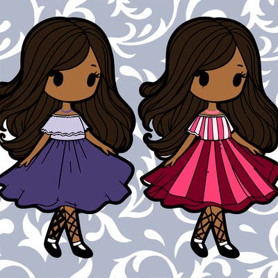 girl with flowly dress