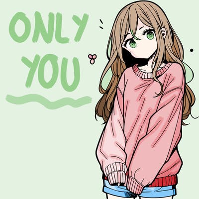 manga teen girl  in a sweater and baggy pants
