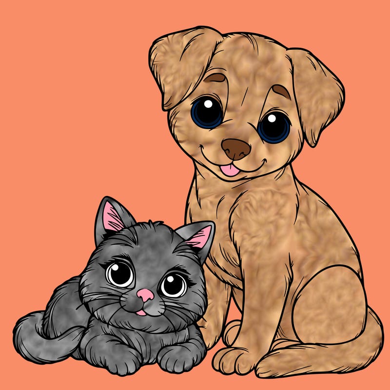 realistic cat and dog