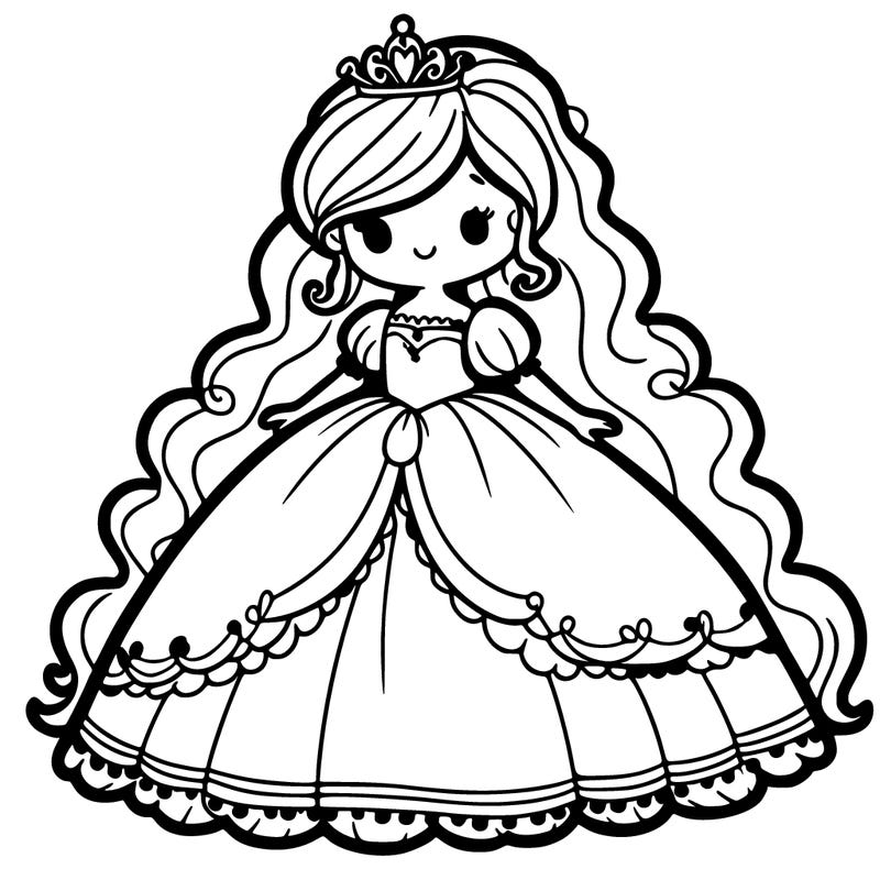 princess with fluffy dress