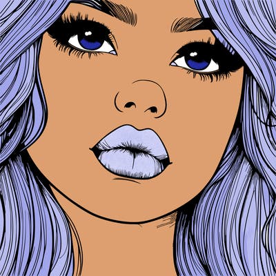 really realistic girl with lips