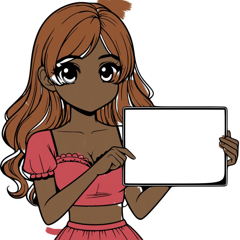 realistic pretty girl holding blank sign