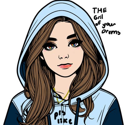 realistic girl with a hoodie