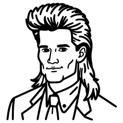 a guy with a mullet in a suit
