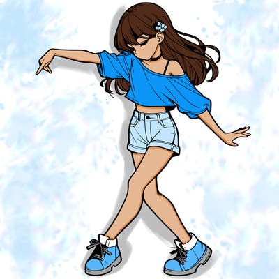 realistic girl danceing