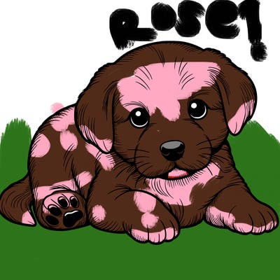 a cute realistic puppy