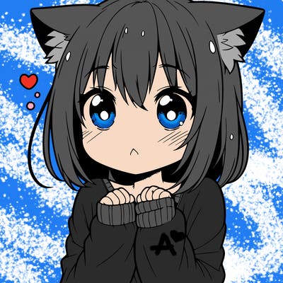 shy anime catgirl
