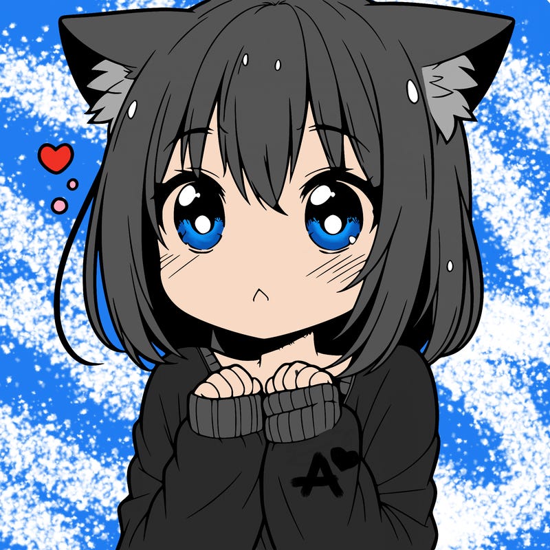 shy anime catgirl