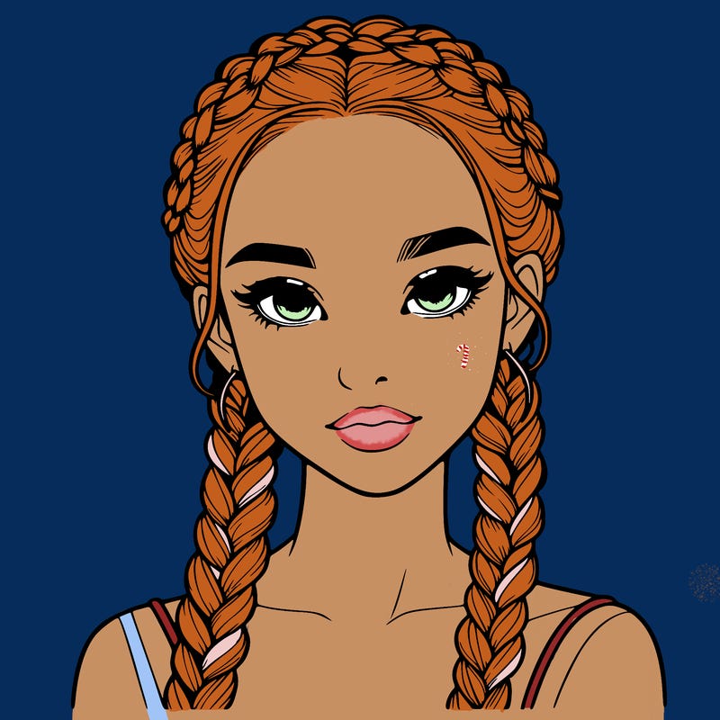 realistic girl with braids
