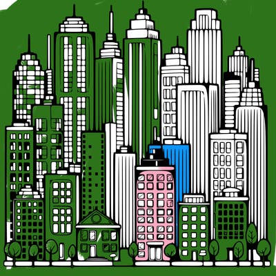 a city with skyscrapers