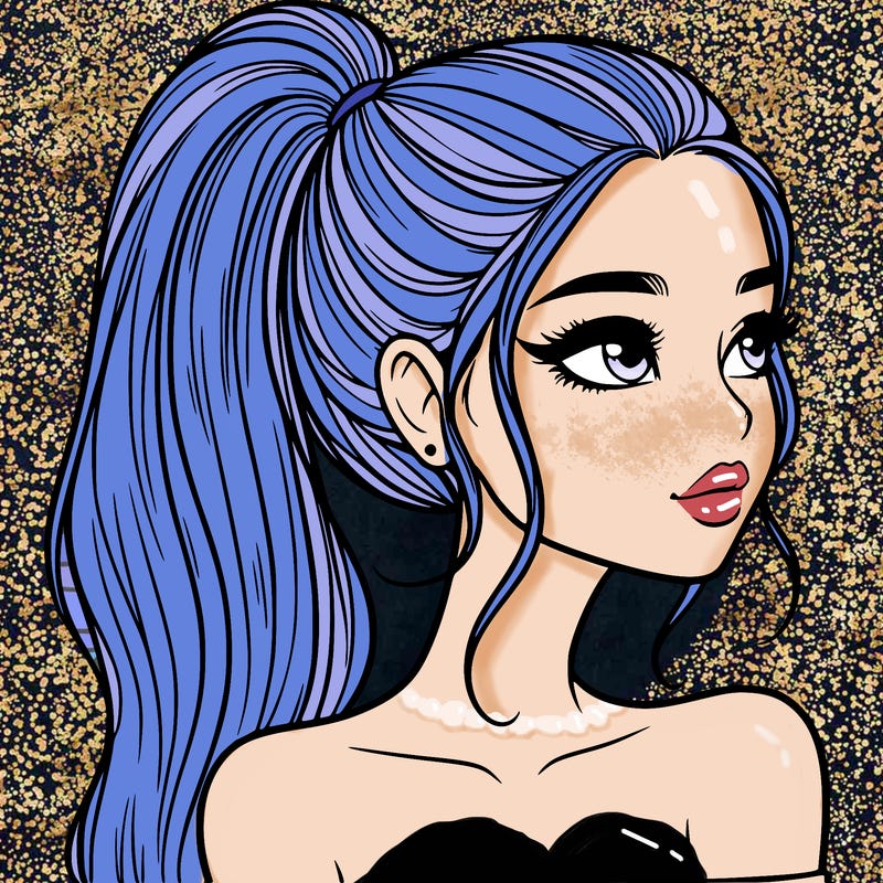 a beautiful and realistic girl with a high pony tail