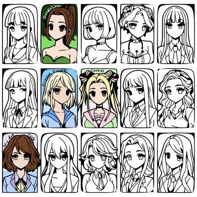 girls that look diffrent anime