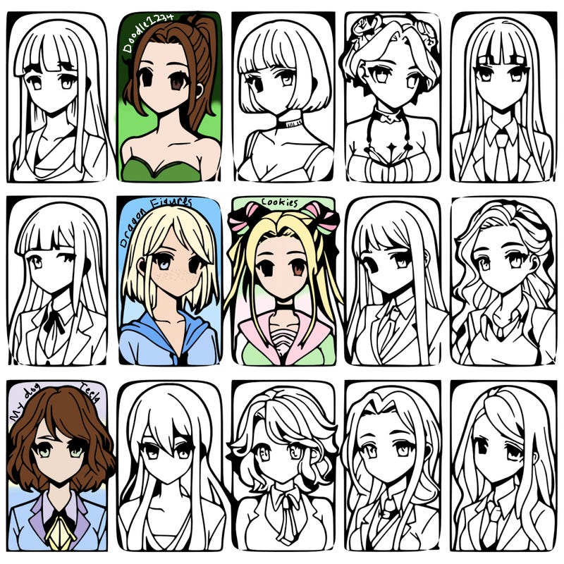 girls that look diffrent anime