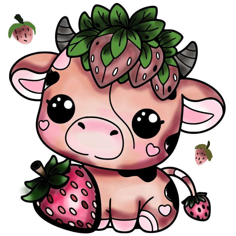 cute strawberry cow