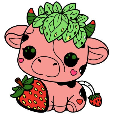 cute strawberry cow