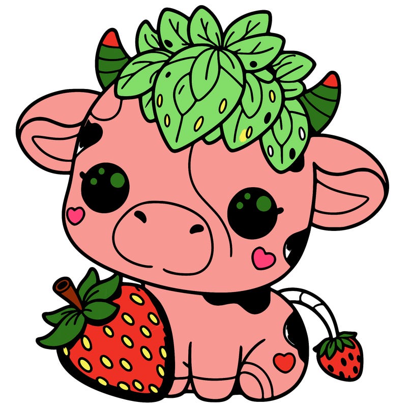 cute strawberry cow