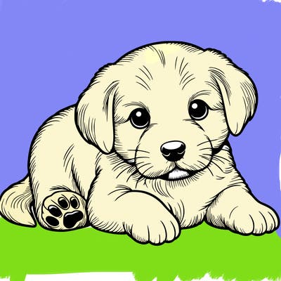 a cute realistic puppy