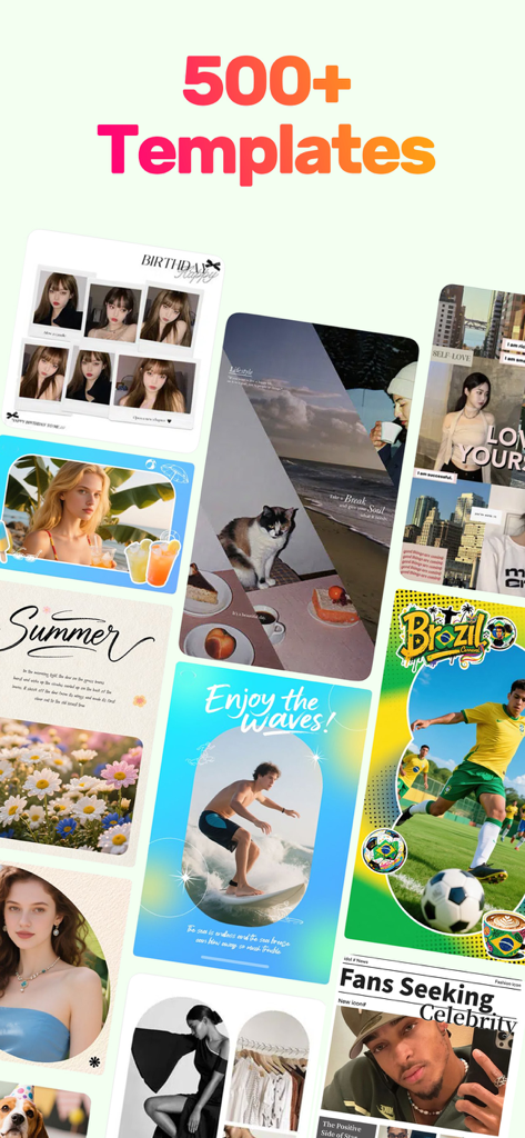 Collage Maker: Photos Editor - ソーシャルメディア向けの500以上の美しい写真コラージュテンプレートとレイアウトのコレクション。