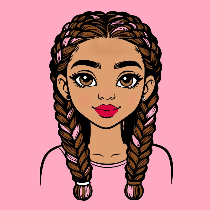 realistic girl with braids