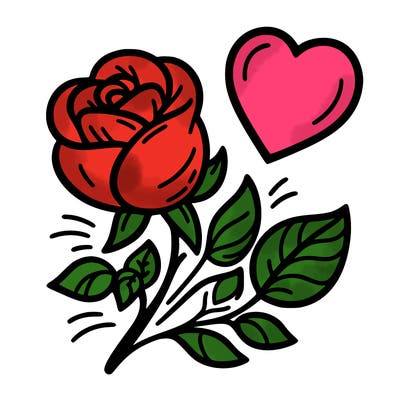 rose and heart