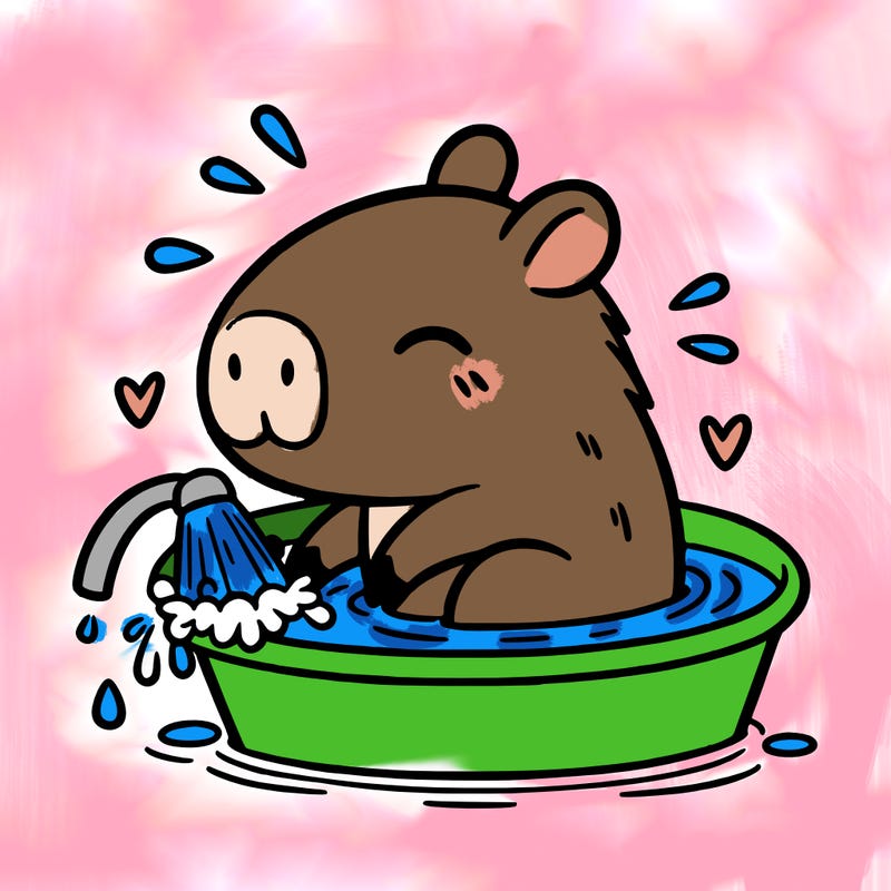 capybara taking a bath