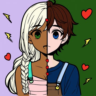 realistic girl boy split