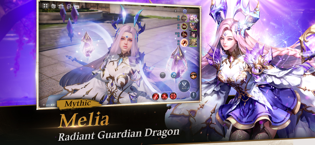 Seven Knights 2 - Mythic Melia Radiant Guardian Dragon character from Seven Knights 2