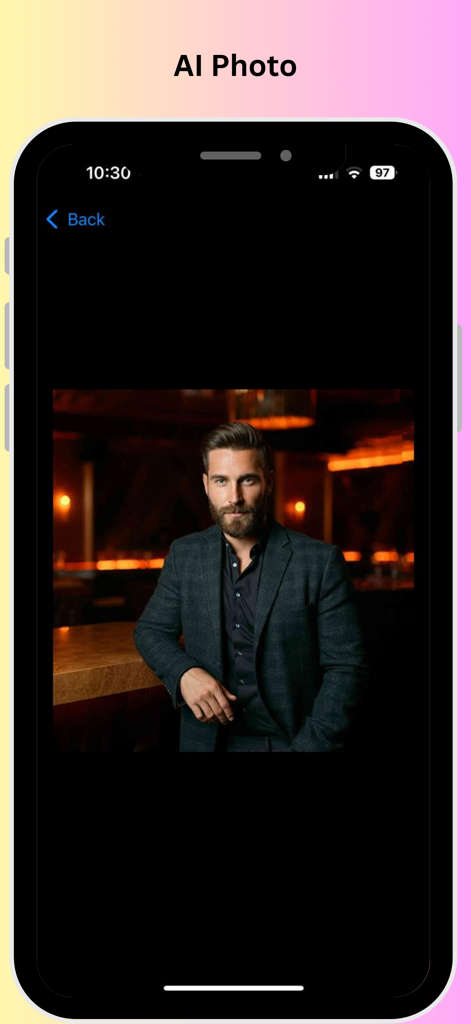 Retrato profesional masculino generado por IA para un perfil de citas.