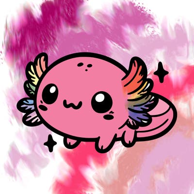 cute easy baby axolotl