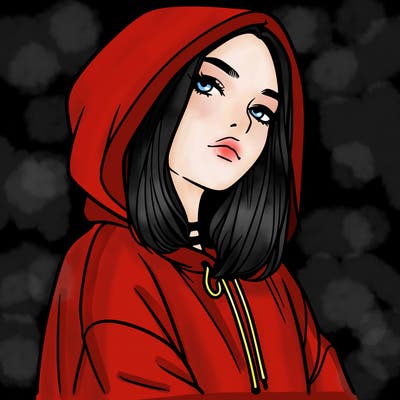 a realistic girl in a hoodie