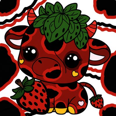 cute strawberry cow